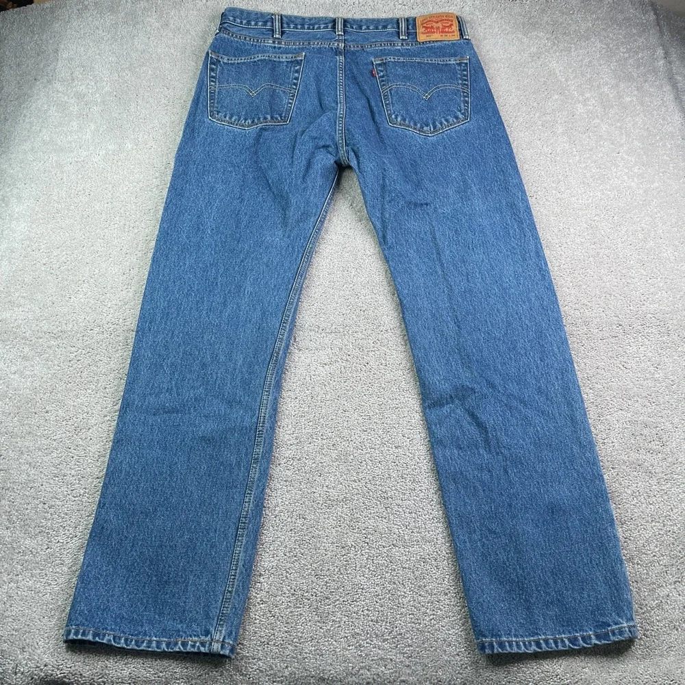 Levis Jeans Mens 38x34 Blue 505 Regular Fit Straight Leg Cotton Denim Classic